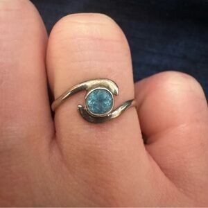 Silver Blue Topaz Ring | Handmade in Asheville NC | Size 5